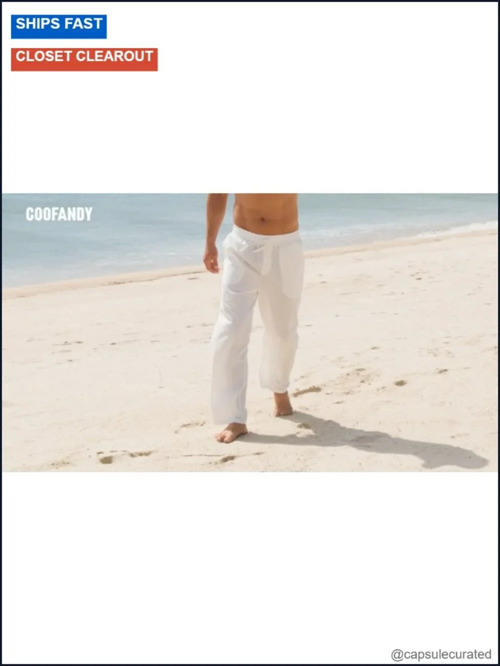 Men's Casual Linen Pants Loose Fit Elastic Waist Drawstring Lightweight Summer